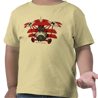 Cool red baron plane kids t-shirt