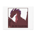 Cool Red Dragon Purple Hair Be My Valentine postcards