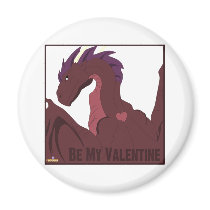Cool Red Dragon Purple Hair Heart Tattoo Be My Val magnets