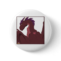 Cool Red Dragon Purple Hair Heart Tattoo buttons