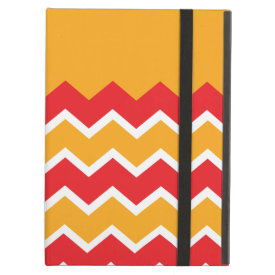Cool Red Gold Chevron Zigzag Striped Pattern iPad Folio Case
