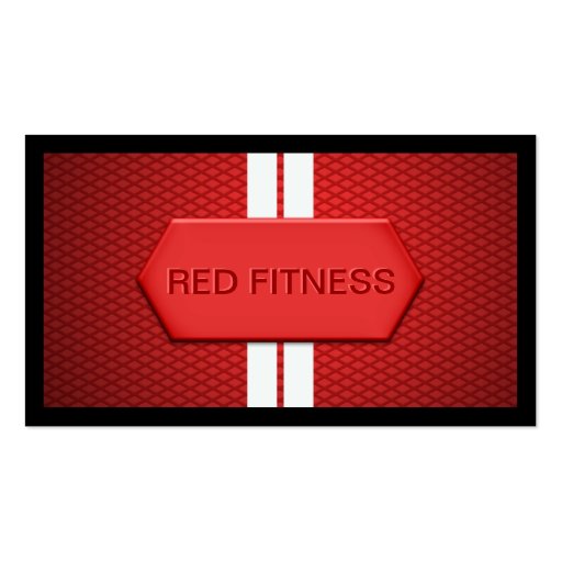 Cool Red Metal Fitness Business Card (front side)