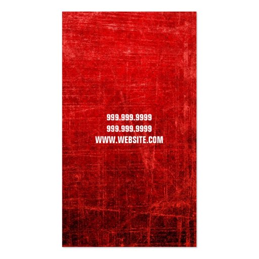 Cool Red Scratch Black White Business Card (back side)