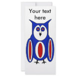 Cool red white and blue owl rack cards