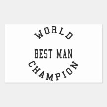Cool Retro Best Men : World Champion Best Man Rectangle Stickers