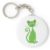 Cool Retro Cat Keychain