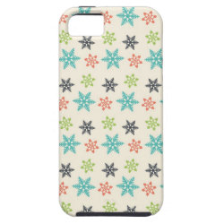 Cool Retro Christmas Holiday Pastel Snowflakes iPhone 5 Cover