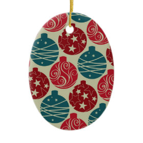 Cool Retro Christmas Ornaments Red Blue Gifts