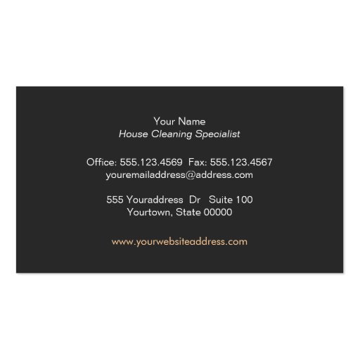 Cool Retro Cleaning Business Linen Look Business Card (back side)