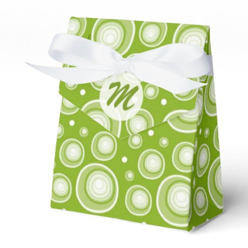 Cool Retro Dots Pattern:Green Party Favor Boxes