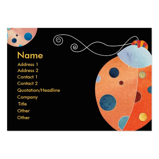 Cool Retro Ladybug Business Cards (front side)