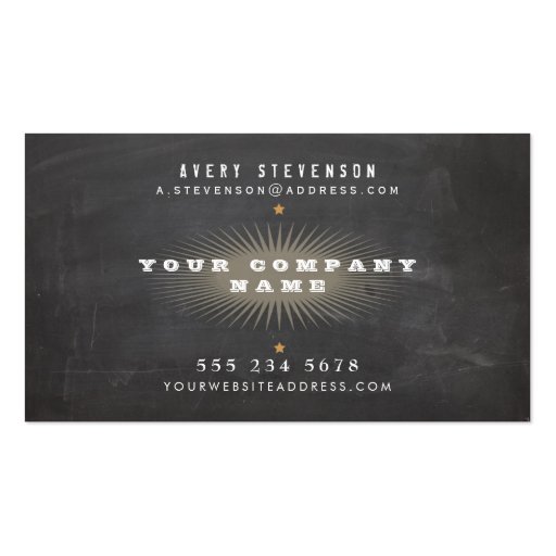 Cool Retro Rustic Black Vintage Typographic Business Card Templates (front side)