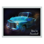 Cool Retro Truck Birthday or Retirement Party invitations