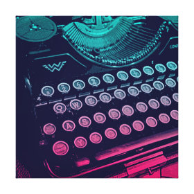 Cool Retro Vintage Typewriter Pop Art Gallery Wrapped Canvas