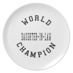 Cool Retro World Champion Daughter in Law Dinner Plate