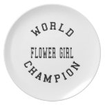 Cool Retro World Champion Flower Girl Party Plates
