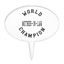 Cool Retro World Champion Mother in Law Cake Topper