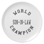 Cool Retro World Champion Son in Law Party Plate