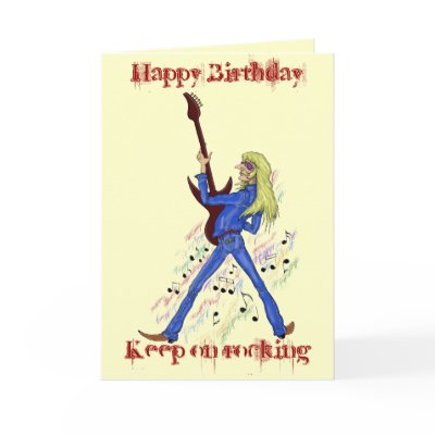 Cool rock guitarist Happy Birthday card design by vitaliy