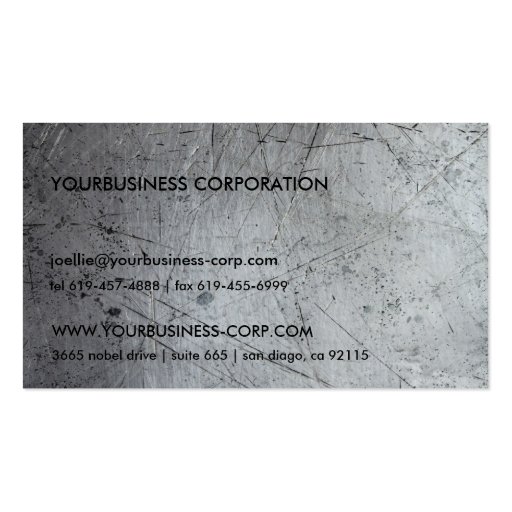 Cool Rustic Grunge Generic Business Card Template (back side)
