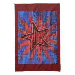 Cool Rustic Star Pop Art Print Kitchen Towel