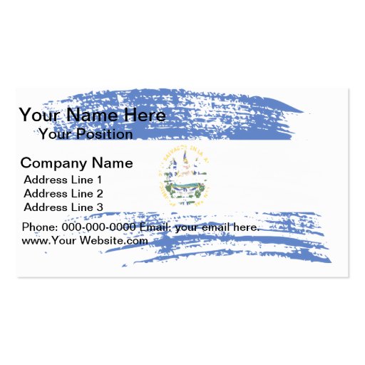 Cool Salvadoran flag design Business Card Template (front side)