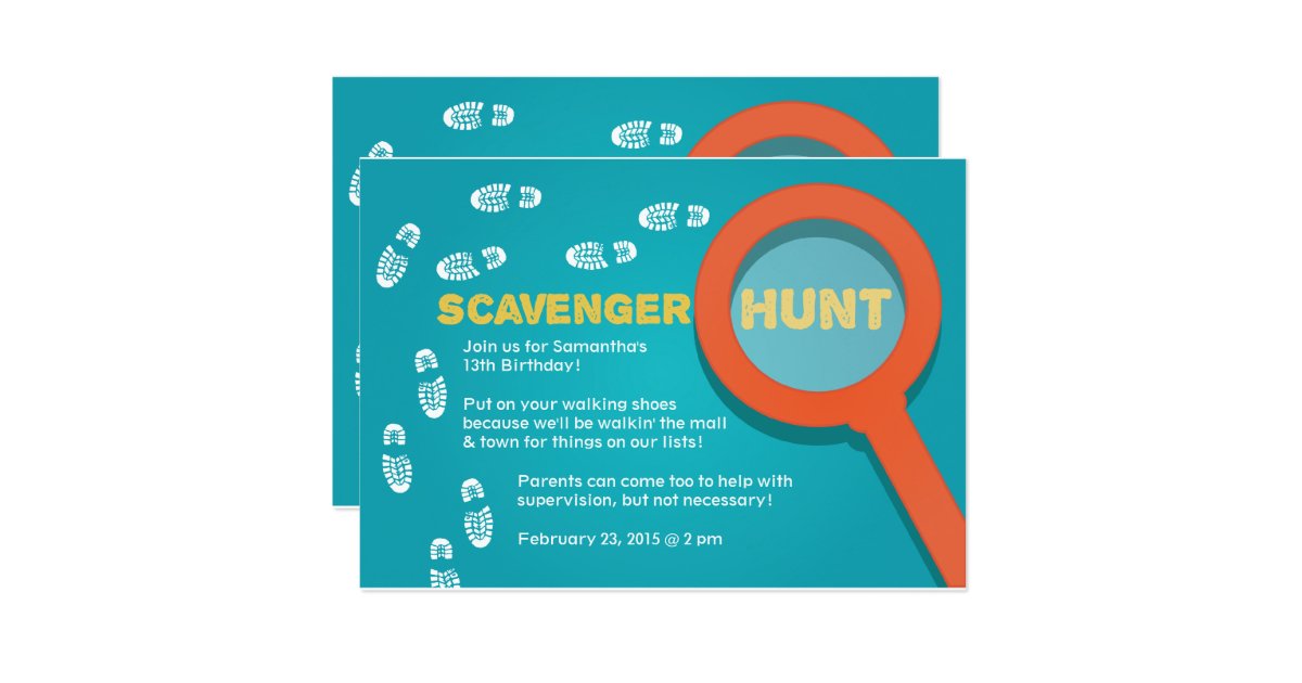 Cool Scavenger Hunt Invitation | Zazzle