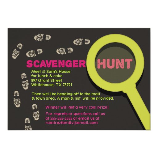 Cool Scavenger Hunt Invitation