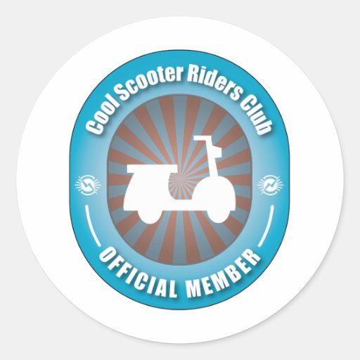 Cool Scooter Riders Club Classic Round Sticker Zazzle