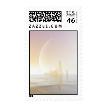 Cool Sea under a Ringed Planet postage by emagery Cool Sea under a Ringed Planet postage