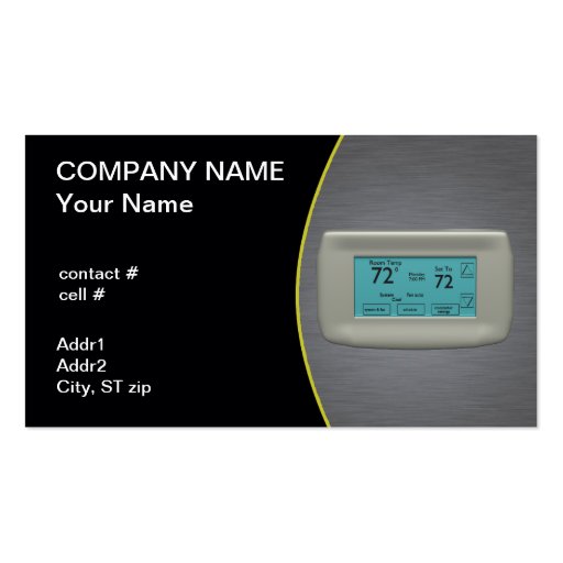 cool setting thermostat business card (front side)