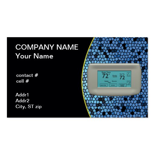 cool setting thermostat business card templates (front side)