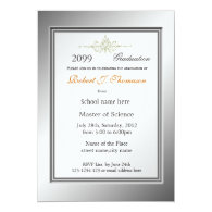 Cool shining, metallic graduation announcement personalized invite