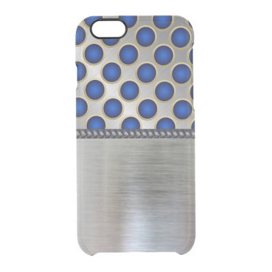 Cool Silver 3D Blue Pattern iPhone Clear Case