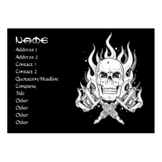 Cool simple elegant black white tribal skull tatto business card templates