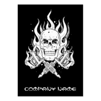 Cool simple elegant black white tribal skull tatto business card templates