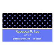 cool, simple, elegant blue polka dots business car business cards