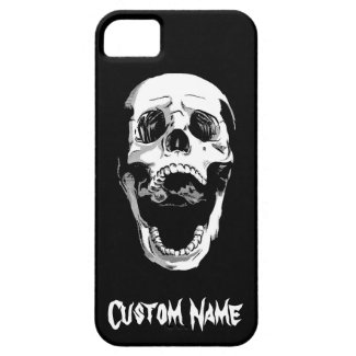 Cool Simple Elegant Classic Black White skull iPhone 5 Cases