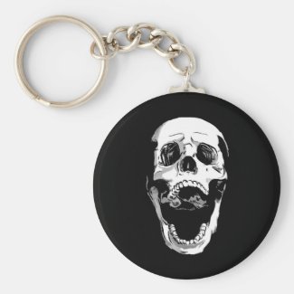 Cool Simple Elegant Classic Black White Skull Key Chains