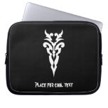 Cool Simple Elegant Classic Black White Tribal Laptop Sleeves