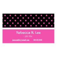 cool, simple, elegant pink polka dots business car business card templates