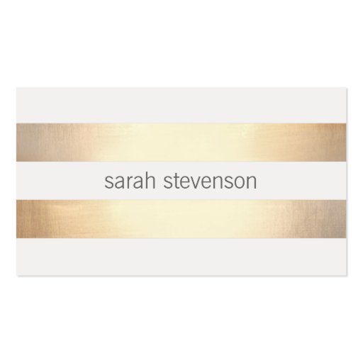 Cool Simple Gold Striped *Not Real Gold Foil Business Card Templates (front side)
