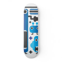 Cool skateboard with blue monster graphics
