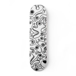 Cool skateboard with crazy monster graphics skateboard