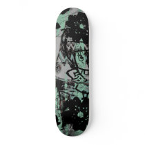Cool skateboard with dark grunge graphics