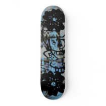 Cool skateboard with dark grunge graphics