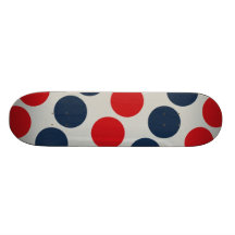 Cool Skateboards for Girls Blue Red Polka Dots