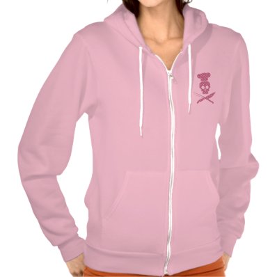 Cool Skull Chef - Pink Zip Hoodie