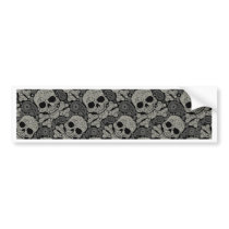 cool skull pattern bumper sticker