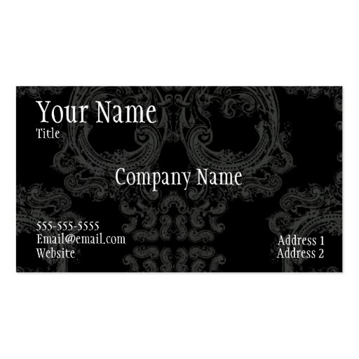 Cool skull pattern business card (front side)